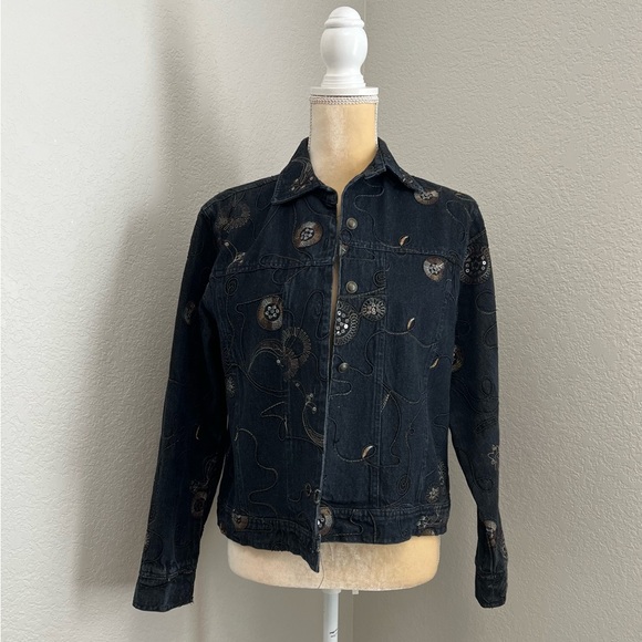 Embroidered Denim Jacket - Picture 2 of 9